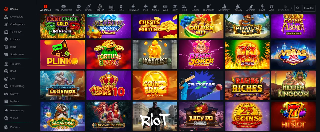 Pin Up Casino'da giriş sonrası sizi neler bekliyor?
